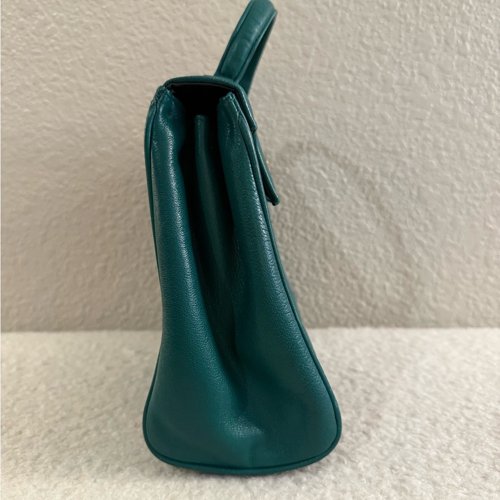 Givenchy Vintage Quilted Green Top-Handle Satchel with Gold Hardware - Picture 5 of 16